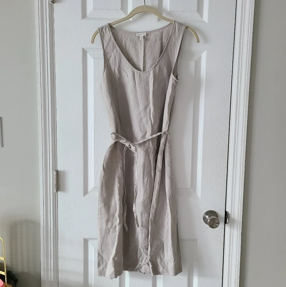 garnet hill linen dress Scalloped-Edge Invisible side zipper Gwen Linen Dress - 6